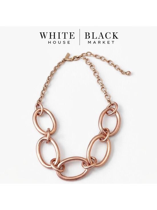 White House Black Market Jewelry - NWT White House Black Market Rose Gold Link Necklace